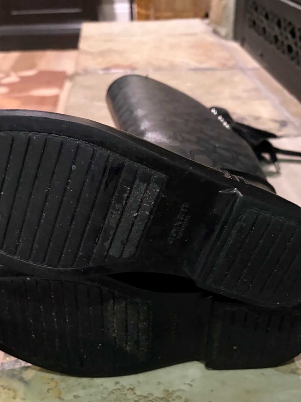 Coach Black Signature-Print Tall Rain Boots - Picture 4 of 4